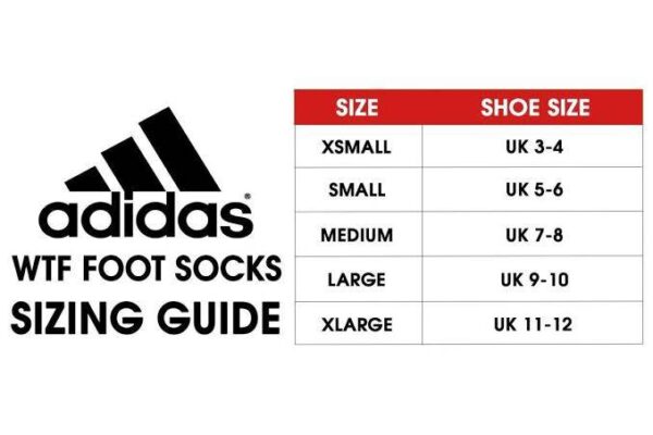 ตารางถุงเท้าเทควันโด Adidas